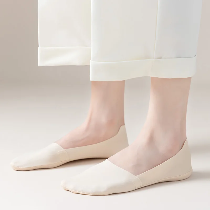 5 Pairs Women Sock Slippers Solid Color Simple No Show Socks For Woman Comfy Silicone Anti-slip Shallow Invisible Socks Set Thin