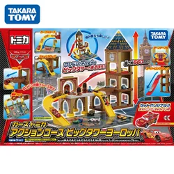 TAKARA TOMY Tomica Disney Cars European Tower Orbit Set Alloy Car Tracks Children's Assembly Toys Xmas Gifts Toys