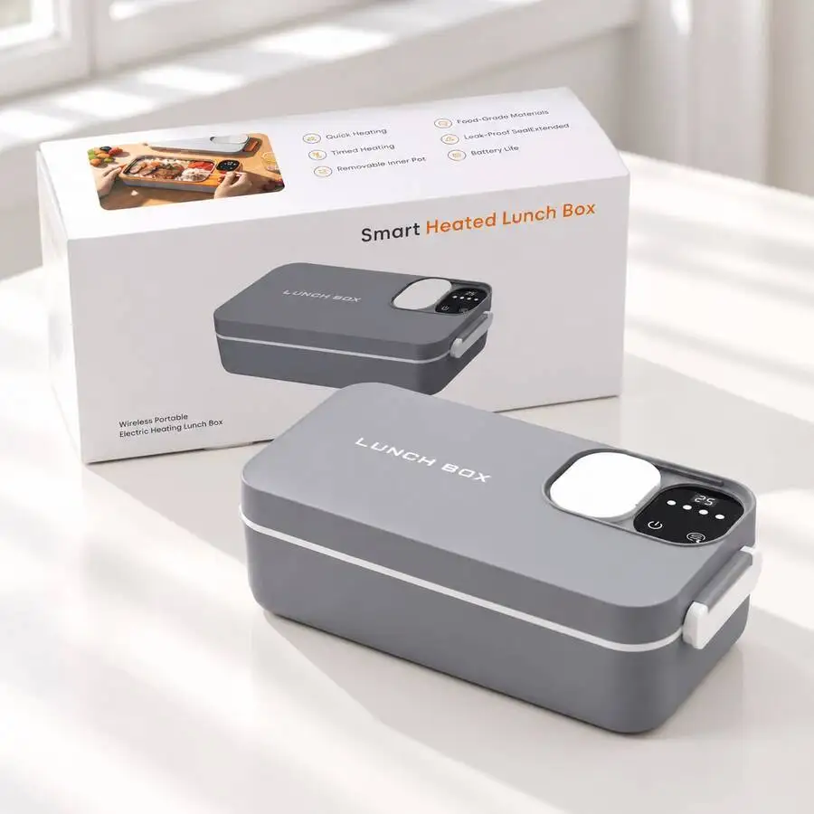 Upgraded 2nd Gen Cordless Self Heating Lunch Box, 7200mAh 900ML No Plug Required, 304 Stainless Steel Smart Temp Control, Leakpr