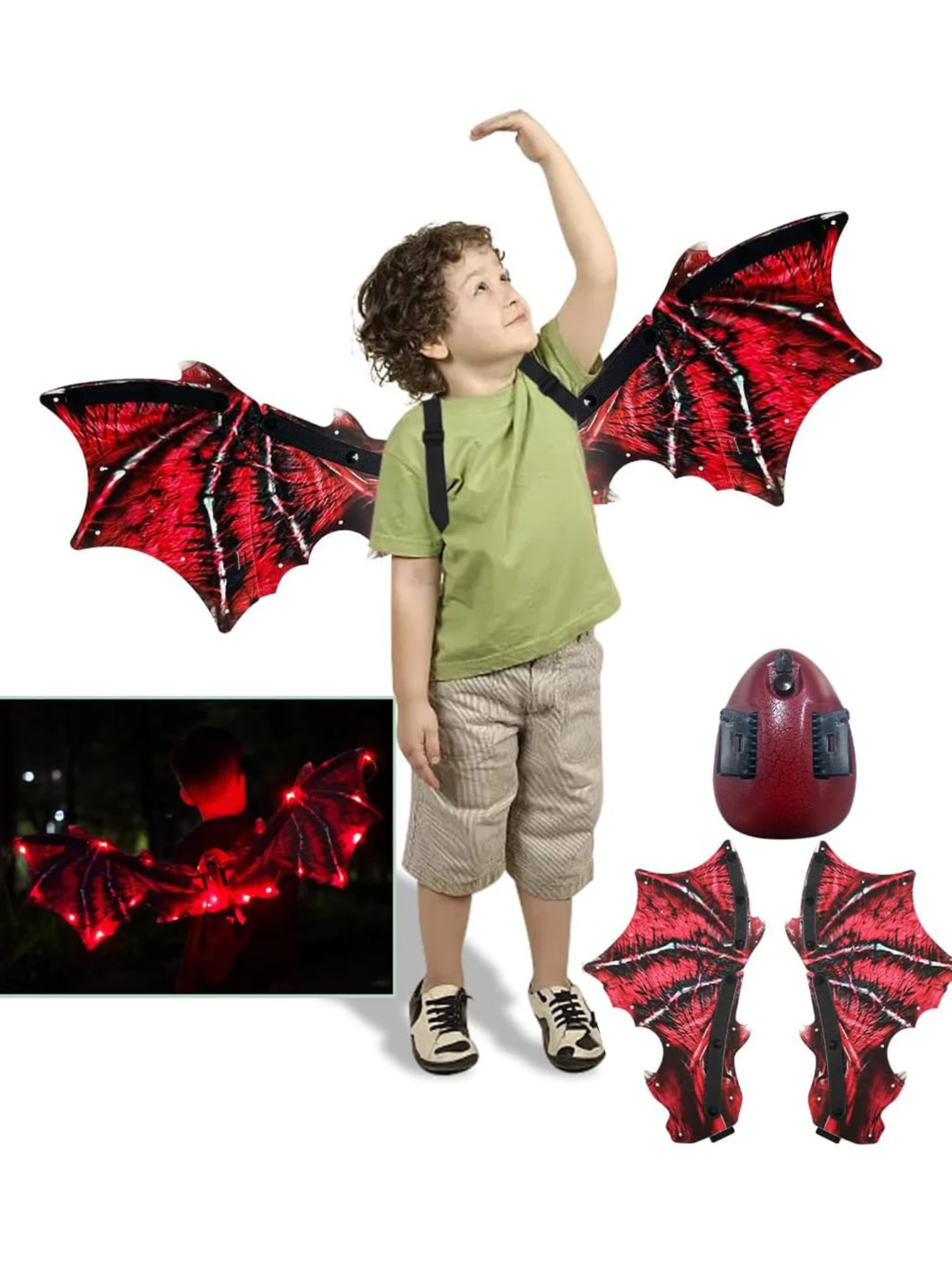 

Children's electric dragon wings, Halloween flapping dragon wings, dragon wings with LED lights, children's dress up toys