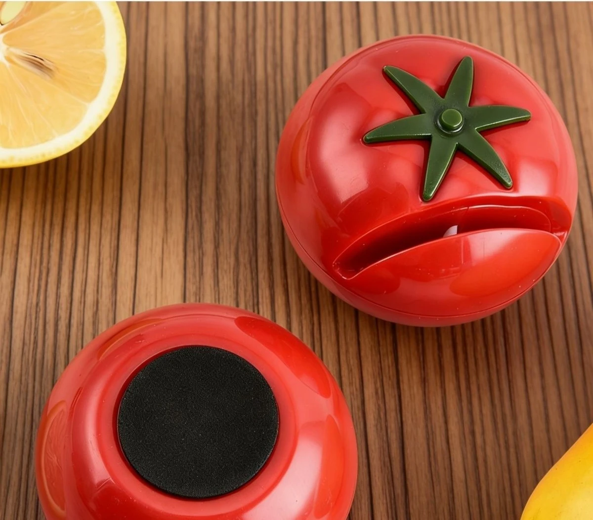 2pcs Set Kitchen Must Have Red Tomato Sharpening Stone Mini Kitchen Knife Sharpener Home Portable Sharpener Tool