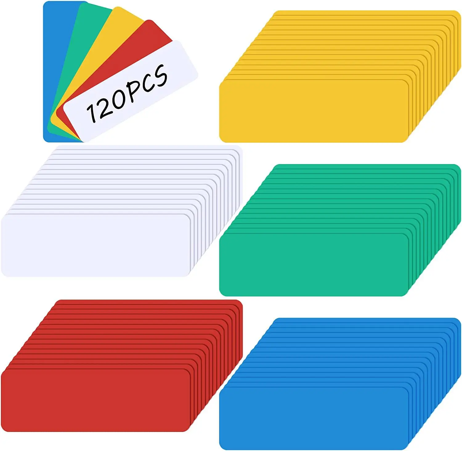 5 Colors 3x8cm Magnetic Rewrittable Cards Kids Words Learning Teaching Tools Office Accessories Fridge Magnet Labels Namecard