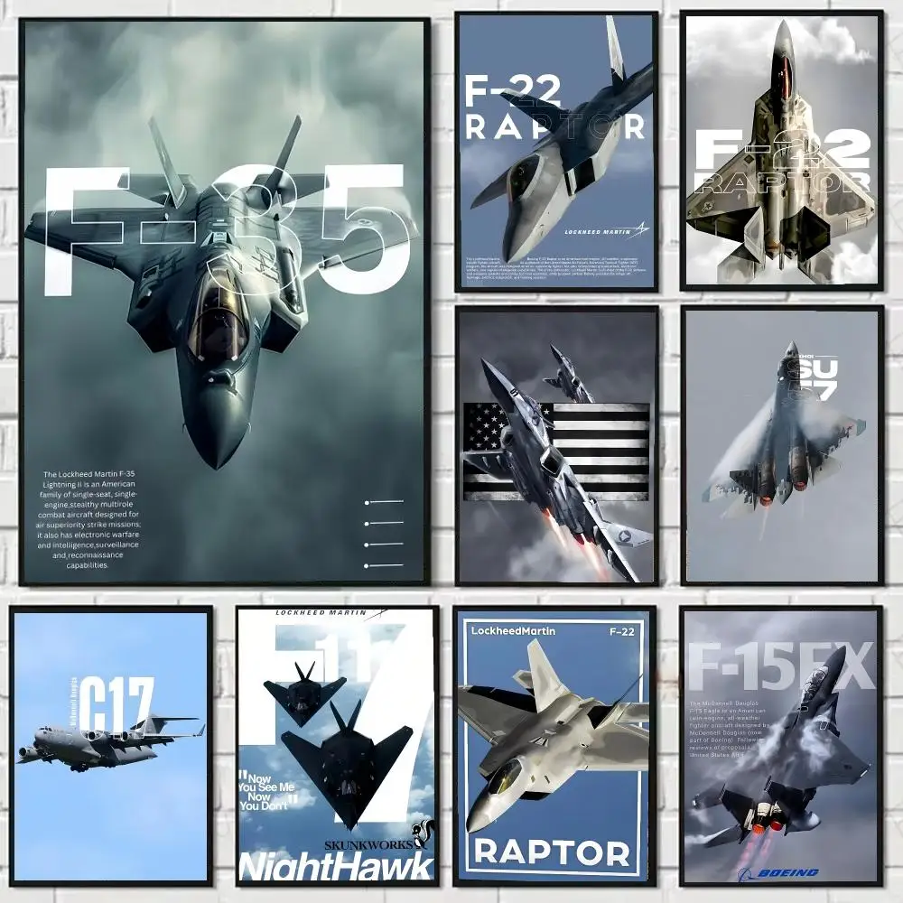 M-Military Aircraft Fighter Enthusiasts Painting Calligraphy Canvas Art Styles, Wall Art Decor, Living Room Decor