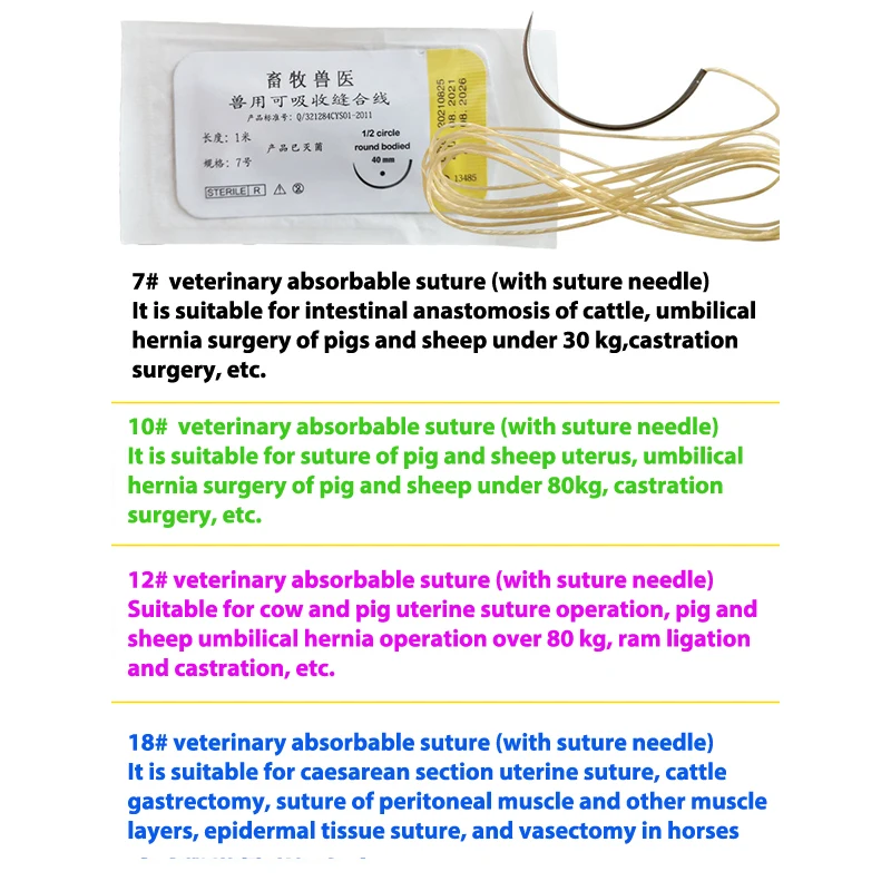 Absorbable Suture Thread Medical Needle Suture Nylon Monofilament Thread Surgical Practice Kit Teaching Demonstrations Exercises