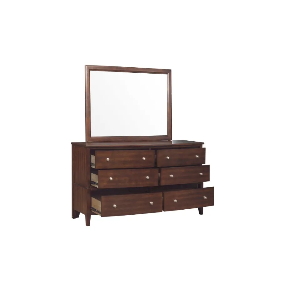 Transitional Style Bedroom Furniture 1pc Dresser of 6x Drawers Dark Cherry Finish Wooden Furniture