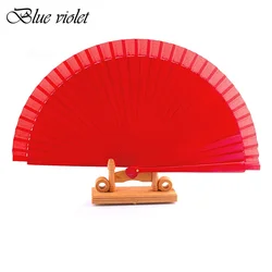 Wooden Folding Fan for Dance Performance, Old Fashioned Wedding Clothing Accessories, Red, Spanish, 43