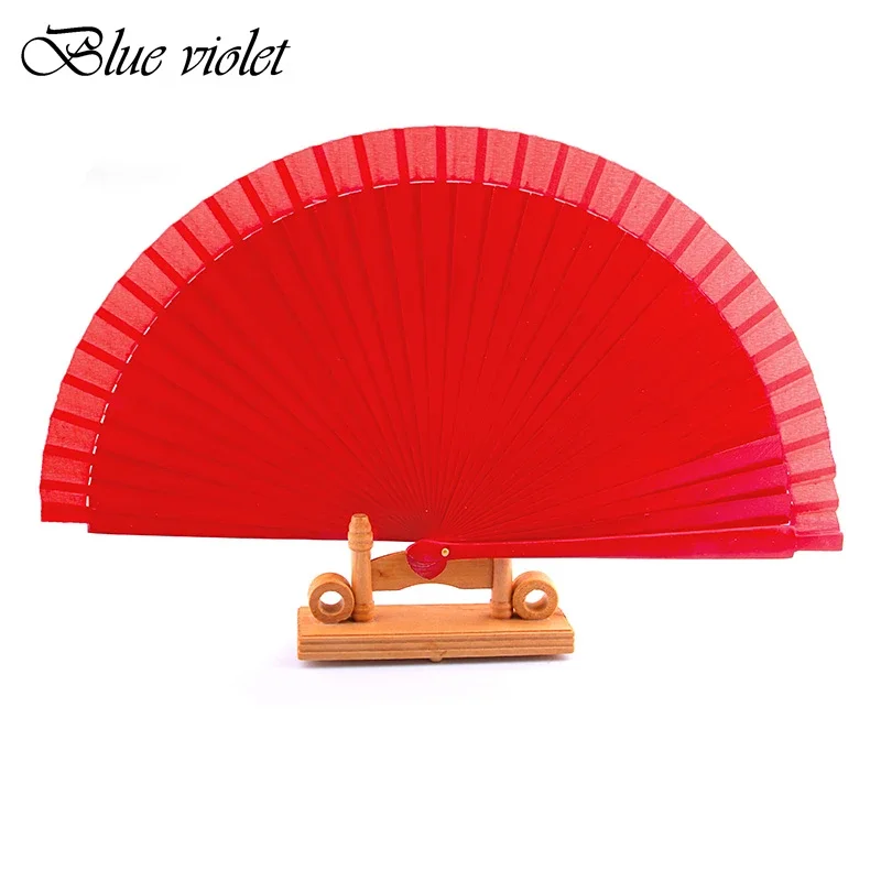 Wooden Folding Fan for Dance Performance, Old Fashioned Wedding Clothing Accessories, Red, Spanish, 43