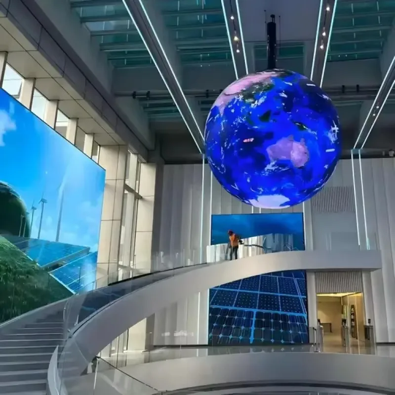 Hanging Spherical LED Display, P1.86 Round Sphere Screen Panel for Indoor Ceiling Mounted Commercial Advertising Decoration
