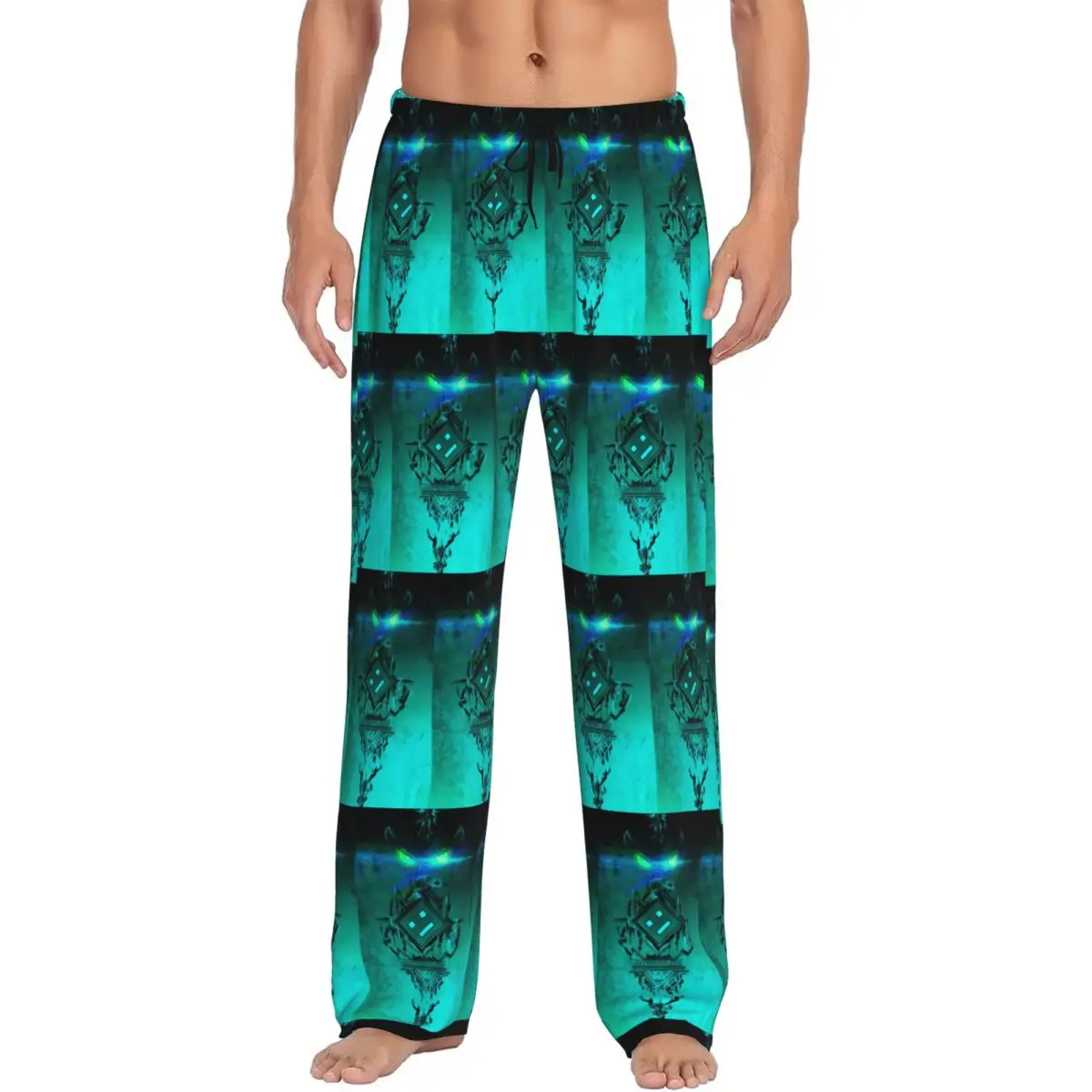

Custom Video Game Geometry Dash Pajama Pants Men Sleepwear Sleep Lounge Bottoms with Pockets