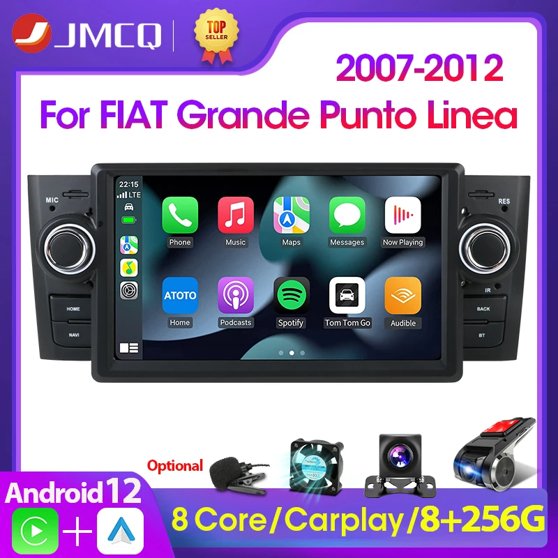 

JMCQ 2din Android Car Radio For Fiat Grande Punto Linea 2007-2012 Car Multimedia Video Player GPS Navigation Head Unit Carplay