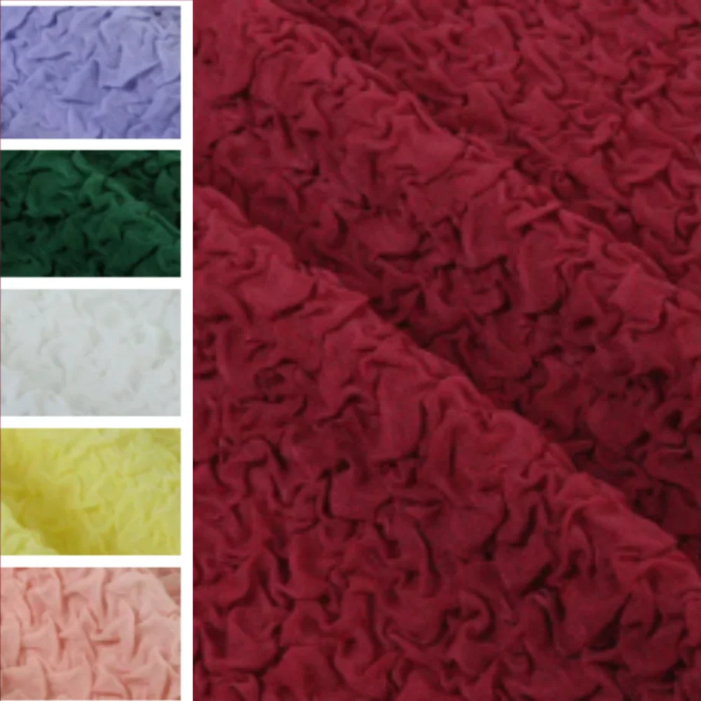 

Bubble Fabric Elastic Pleated Fashion Dresses Diy Clothing Apparel Sewing Fabric for By Meter Diy Material Wholesale Cloth