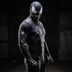 New Halloween Adults Man Venom Symbiote Spider Cosplay Costume Bodysuit Man Zentai Second Skin Suit Men Party Jumpsuit