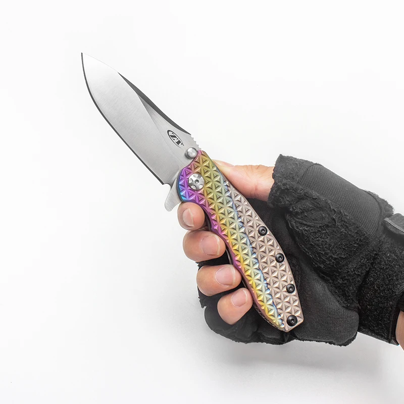 Chung kui fez zt0562 facas dobráveis personalizadas alça completa ti m390 faca tática de bolso edc equipamento ao ar livre ferramentas sobrevivência