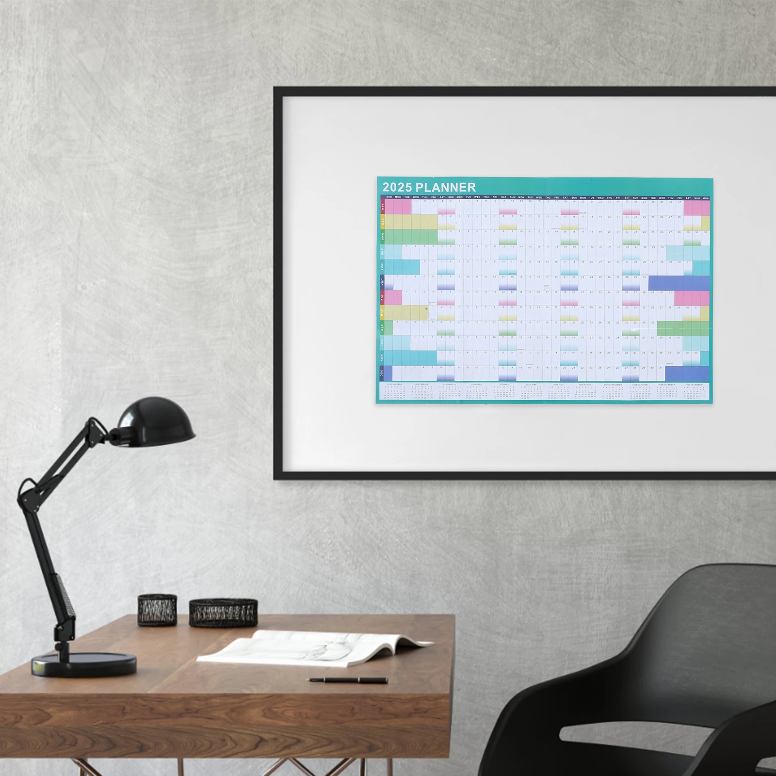 

1 Set Large 2025 Erasable Paper Vertical Planner For Office Home Classroom Monthly Calendar School Year Family Organizer Hanging