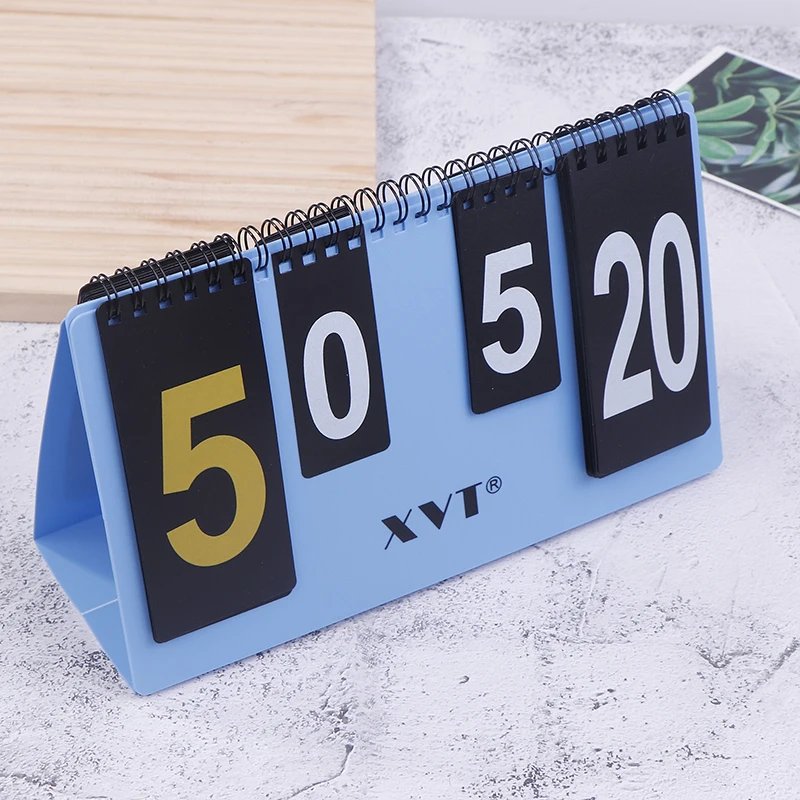 XVT Waterproof Rigid Plastic Table Tennis Scoreboard Score Indicator Portable Tabletop Flip Score Keeper