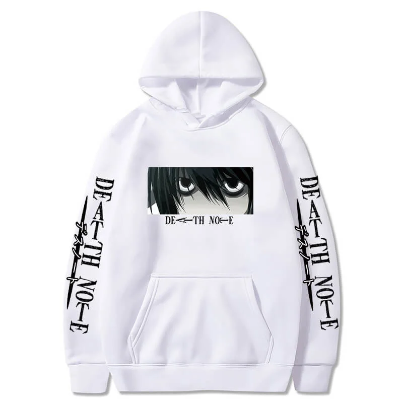 Death Note Anime Hoodie Charater Eye Print Men Women Sweatshirt Pullovers Pocket Hoody Top 2024 Casual Streetwear Sweater Hooded