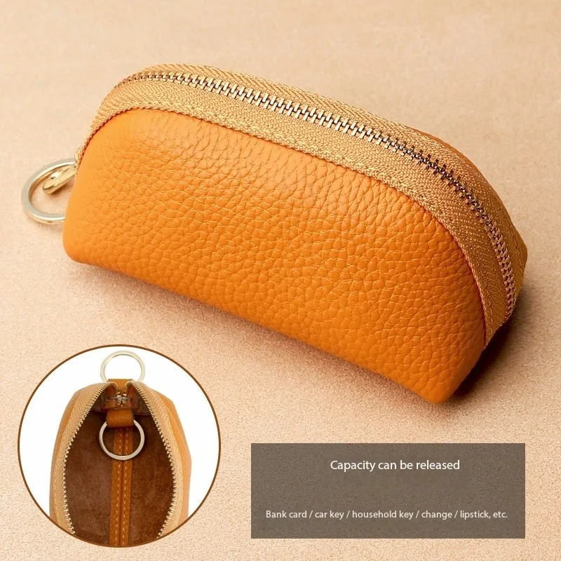Mini bolsa de chave de couro pu, bolsa cosmética pequena com zíper para mulheres, viagem, maquiagem, batom, fone de ouvido, organizador de moedas, armazenamento
