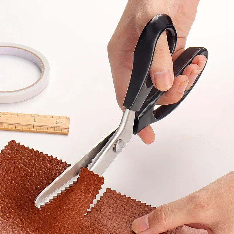 Fabric Cutter Stainless Steel Pinking Shears Grip Handled Professional Crafts Dressmaking Zig Zag Cut Scissors Sewing Scissors