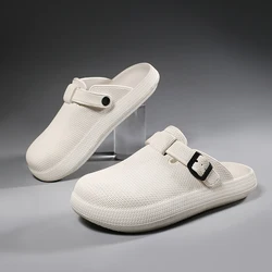 Fashion light luxury men and women couple slippers soft and comfortable outdoor beach home beige size 36-45