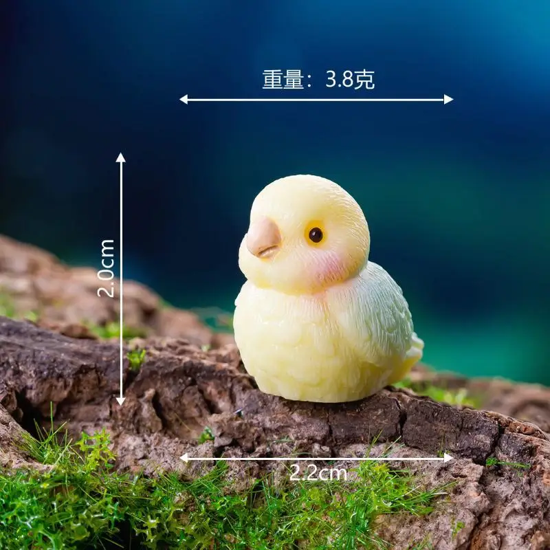 4pcs Cute Resin Parrot Animal Figurine Style Fairy Shelf Sculpture Desktop Ornament Crafts DIY Flowerpot Decoration Accessories