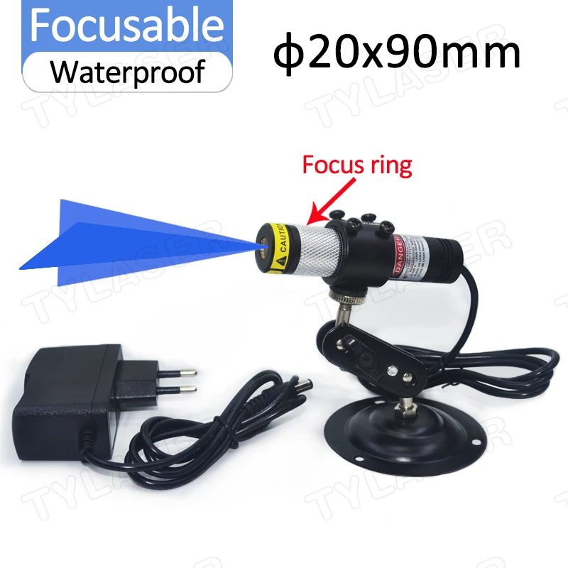 

Waterproof Glass Cross Line D20X90 Focusable 450nm Blue 10mW 30mW 50mW 80mW Laser Module For Woodworking Carving Machine