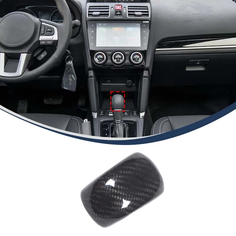 

For Subaru Forester 2013-2018 Real carbon fiber Car Center Console Gear Shift Knob Cover Decoration interior accessories
