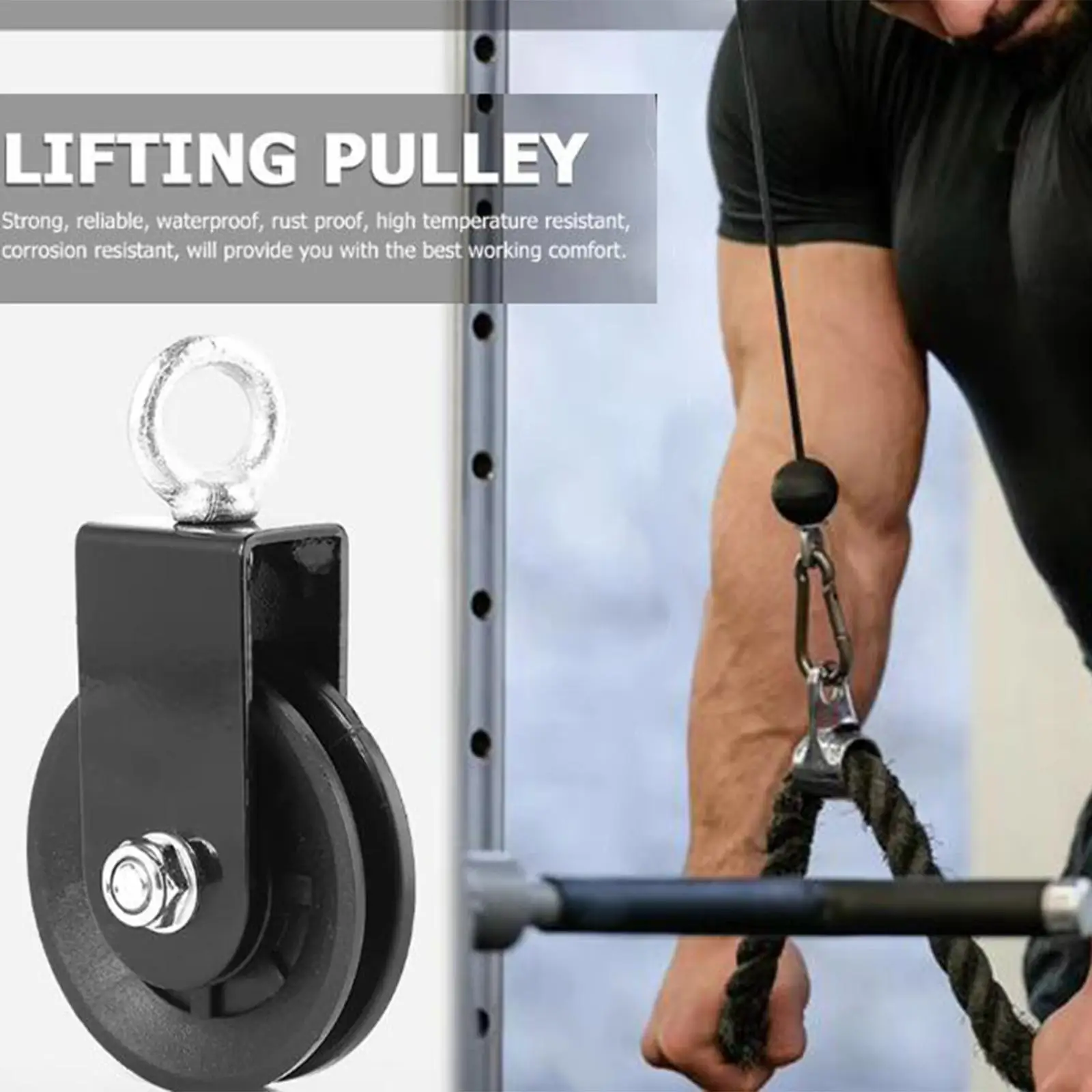 2 Pieces Cable Pulleys Home Gym Mute Smooth Pulleys Lifting 3.46 inch Training Bearing Metal Accessory Rotation Traction Wheels