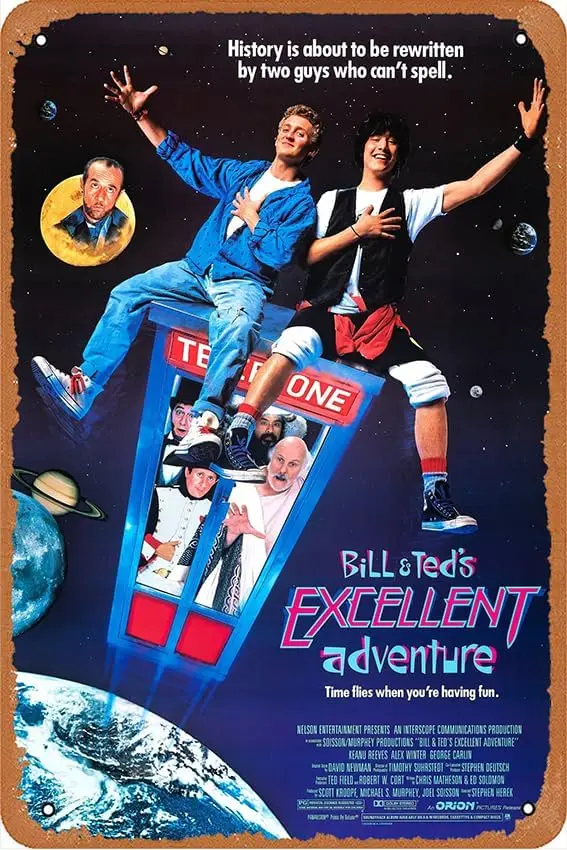 Bill ; Teds Excellent Adventure (1989) Vintage Poster Metal 