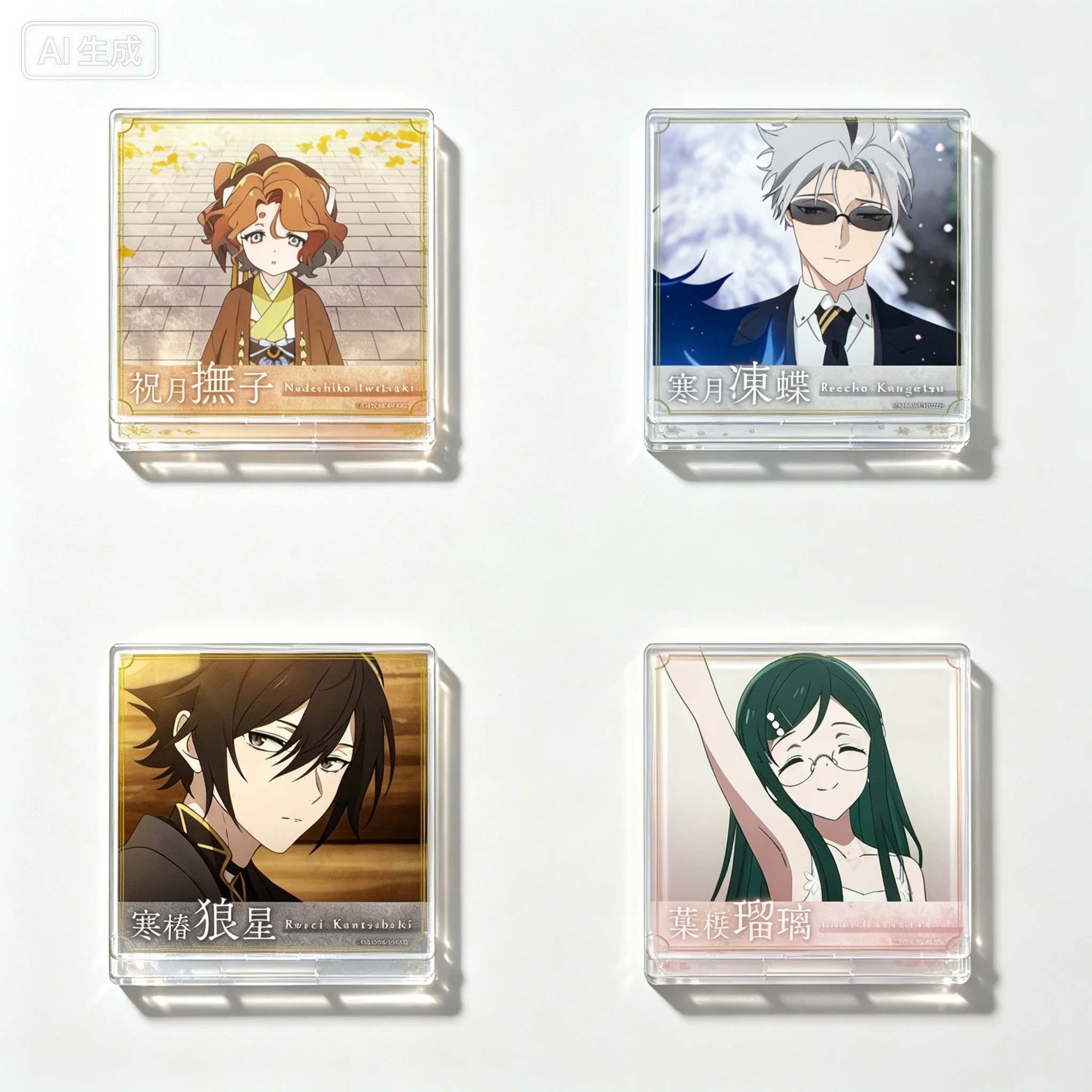 Anime Agents of the Four Seasons: Dance of Spring Ruri Hazakura Rectangle Acrylic Stand Model Plate Keychains Desk Decor