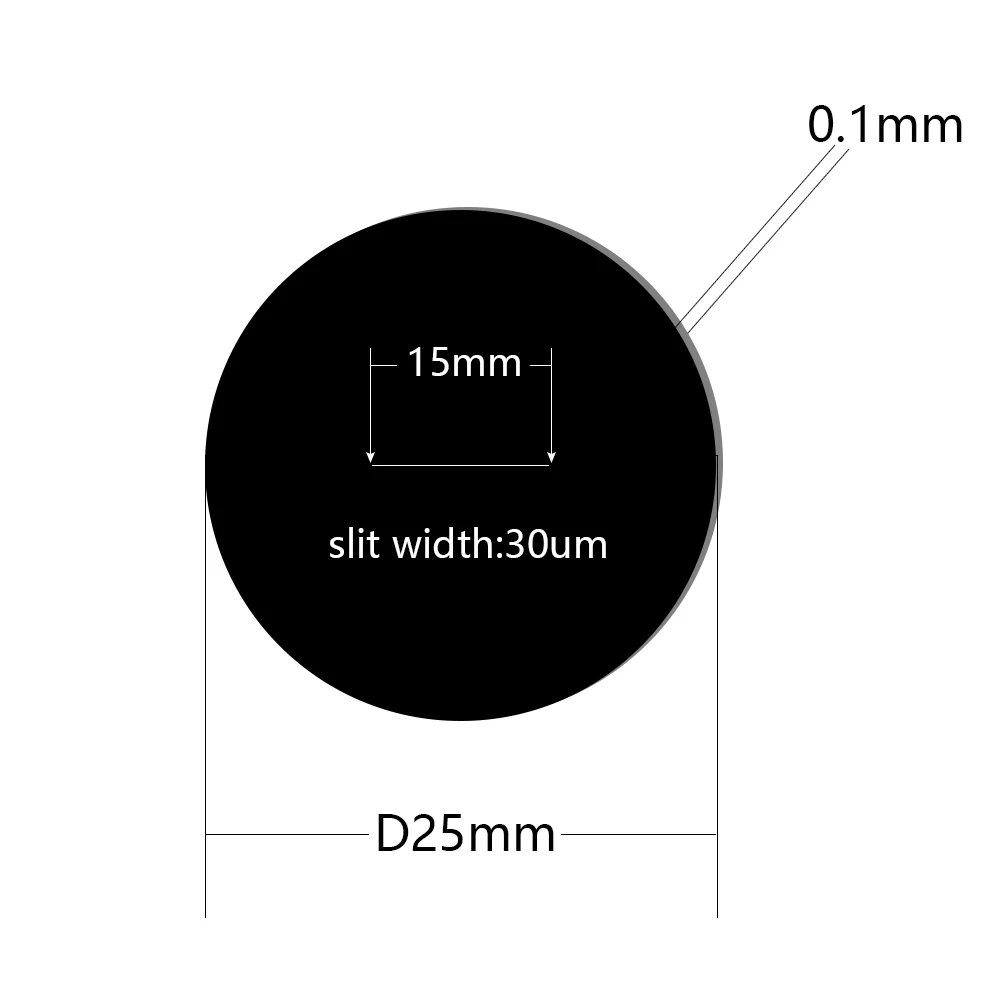 Single slit grating Diffraction gratie Optical ultra-precision slits D25mm slit width 30um Stainless steel blackening