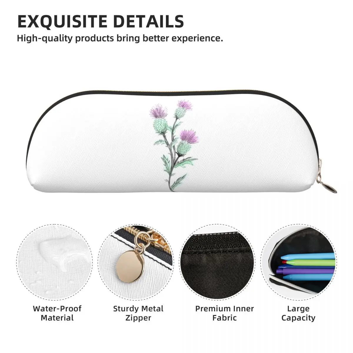 Estojo para lápis de cardo aquarela, suporte para caneta, armazenamento de artigos de papelaria, grande capacidade, caixa de lápis, presentes para meninos e meninas