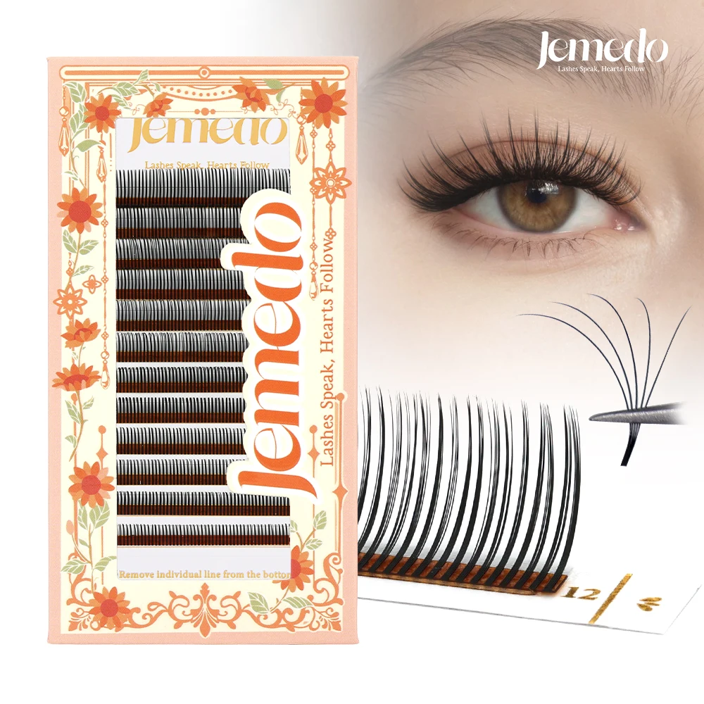 JEMEDO 5D Flora Lashes Premade Volume Fans 5D W-style Flora Eyelashes Extension Soft Natural False Eyelashes Makeup Wholesale
