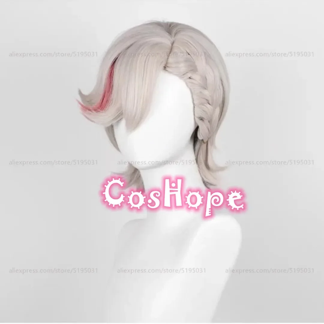 Lyney Cosplay Wig Women 32cm Short Light Ash Gold Wig Cosplay Anime Cosplay Wigs Heat Resistant Synthetic Wigs