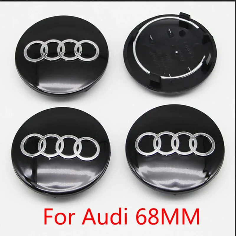 4Pcs 60 61 68 69 77mm Car Wheel Center Hub Cap 4B0601170 For Audi A3 A4 A5 A6 A7 A8 S4 S6 Rim Cover Emblem Stickers Accessories