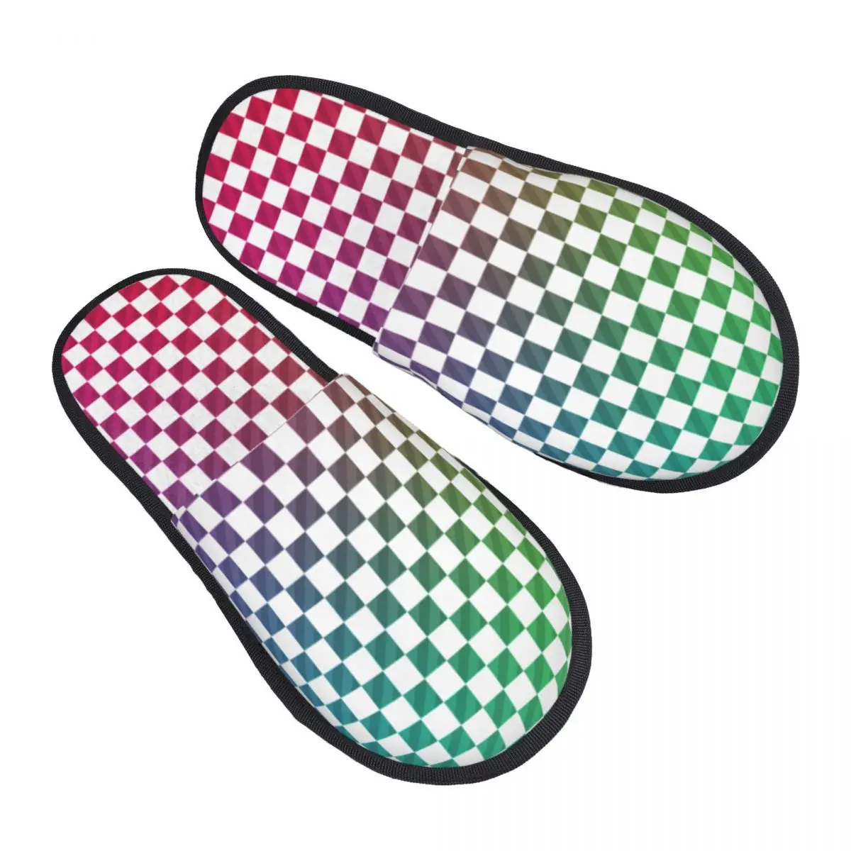 

Тапочки для гостей с красочными квадратными узорами и Клетчатым флагом для отеля, женские домашние тапочки с индивидуальным принтом