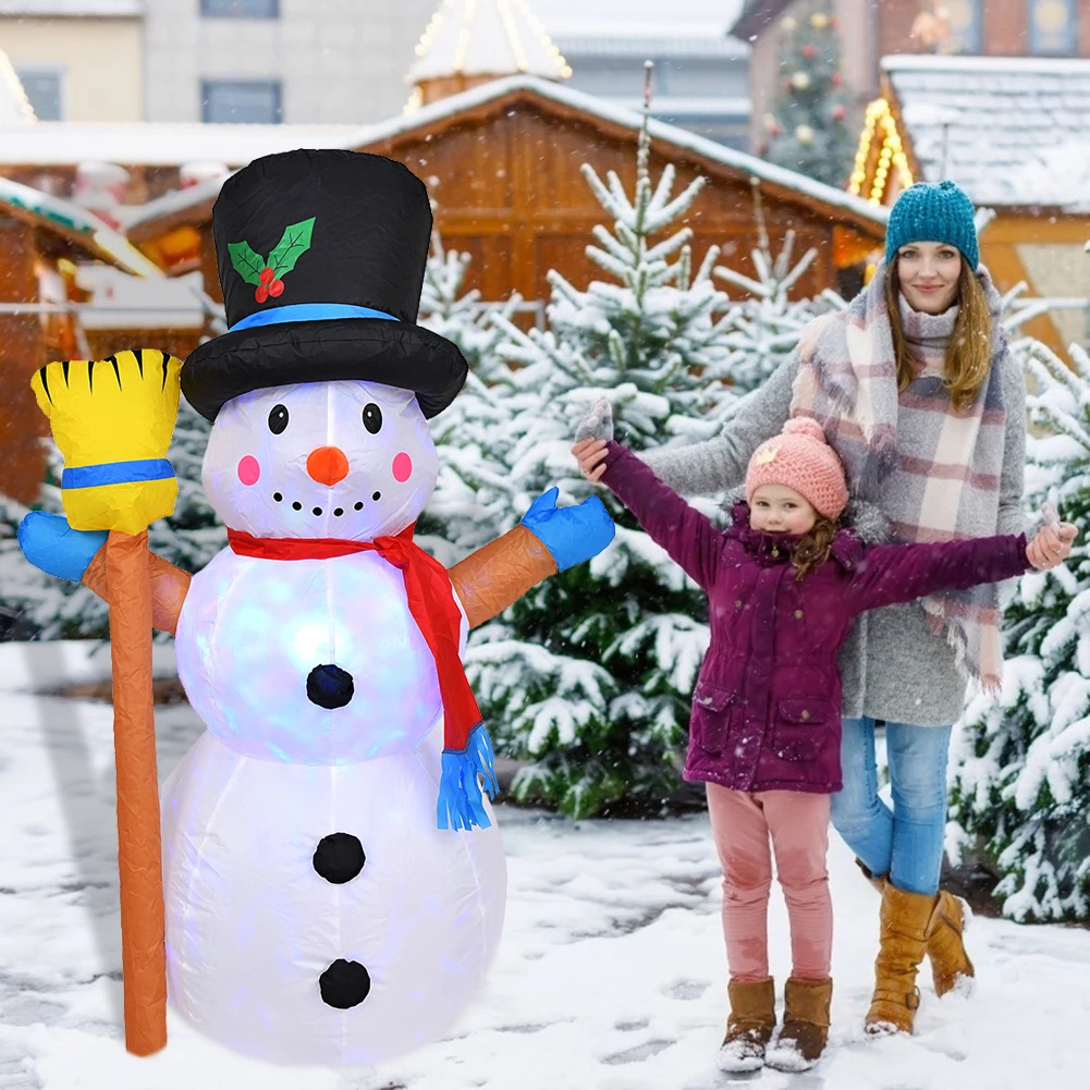 Christmas Inflatable Glowing Snowman Santa Claus LED Lights Xmas Party Indoor Outdoor Inflatable Toy Garden Christmas Decoration