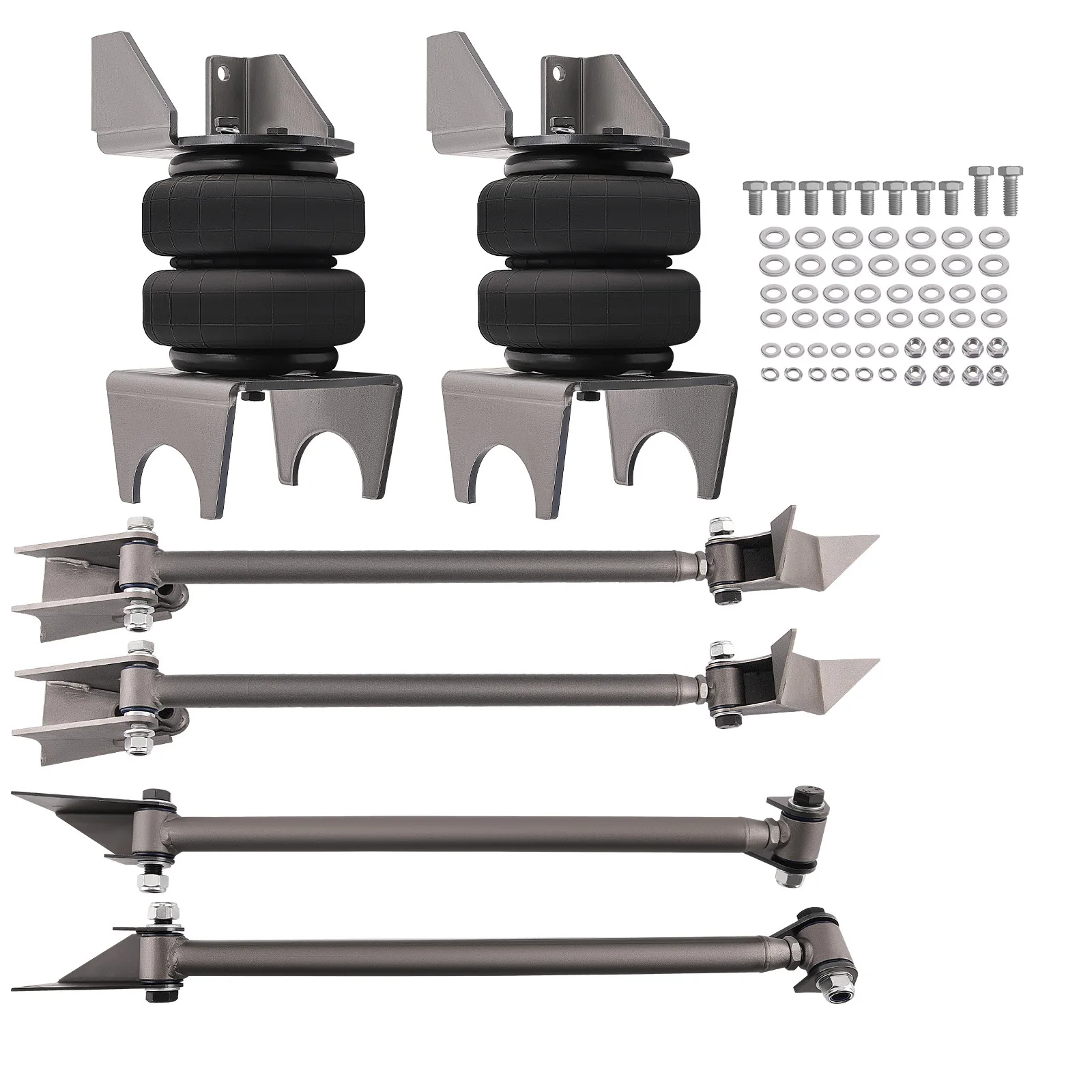 

2x 2500lb Suspension Bags Heavy Duty Steel Bars Weld-On 4 Axle Link Kit For LKW