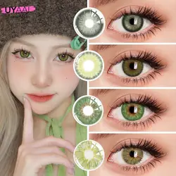 UYAAI 2Pcs Natural Eye Color Lenses Color Contact Lenses For Eyes Green Big eyes Colored Contact Lenses Beauty Pupils Eye Lenses