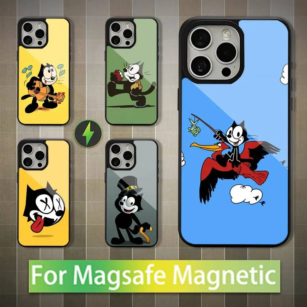 

Cartoon F-Felix The Cat Phone Case For iPhone 16,15,14,13,12,11,Pro,Max,Plus,Mini,Magsafe,Magnetic Wireless Charging Case