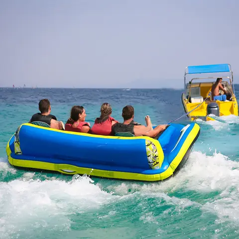 Corda da traino per barca, lunghezza regolabile, corda da traino per sci nautico, resistente ai raggi UV, con protezione per la corda, accessori per sport acquatici da surf