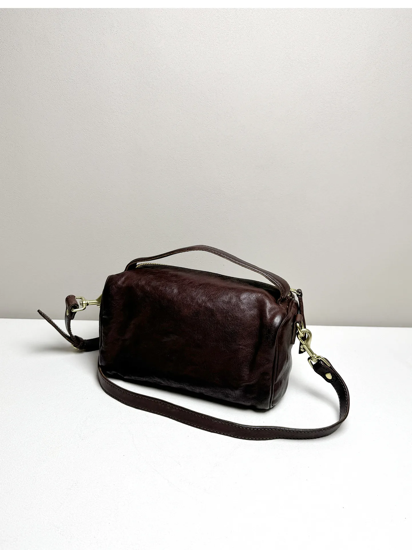 PNDME lässige, handgefertigte Damenhandtasche aus pflanzlich gegerbtem Leder, niedliche Handtasche für Wochenendpartys, luxuriöse kleine Umhängetasche aus echtem Leder für Damen – Detail 18
