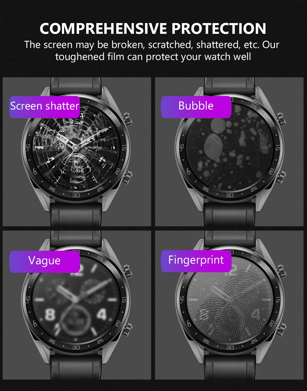 Smart Watch Tempered Glass Screen Protector Film Round Protective Film 30.5 31 31.5 32 32.5 33 33.7 34 34.5 35 36 38 40 42mm