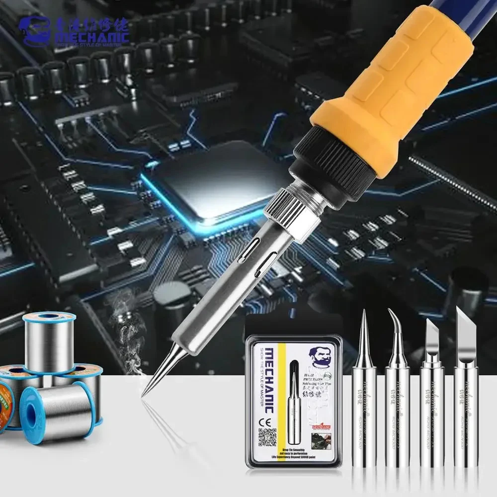 MECHANIC 900M-T Series Lead-free Pure Copper Electric Soldering Iron Tip Welding Tips For PCB BGA IC Chip Repair Solder Tool Kit