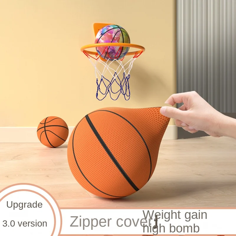 Cubierta de tela, esponja de baloncesto silenciosa, pelota silenciosa de alta elasticidad, juguete para interiores