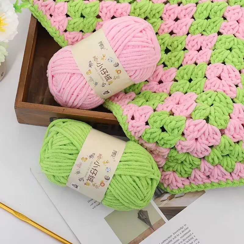 1Pc 50g Hand knitting Velvet Yarn Thick 100% polyester Crocheting Yarn knit Scarf Hat blanket Chenille Yarn Crocheting amigurumi