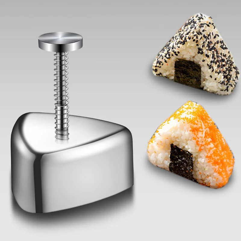 

Треугольная форма для суши из нержавеющей стали 304, ручной пресс для рисовых шариков для детей, аксессуары для изготовления бенто