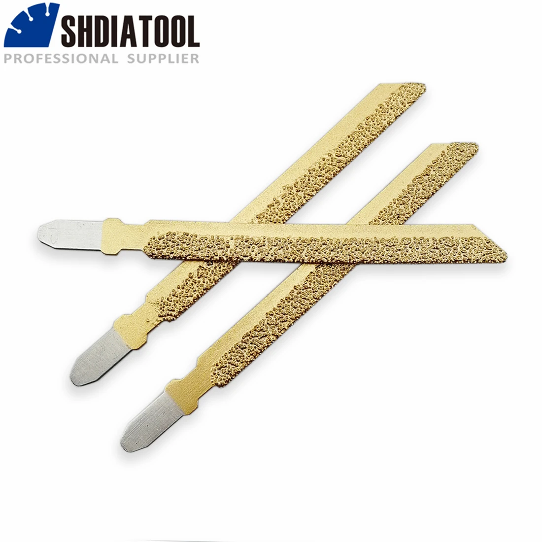 SHDIATOOL 3pcs Diamond Jig Saw Blades Set Cutting Tile Marble Wood PVC Plastic 100mm Length T-Shank Power Tool Accessories