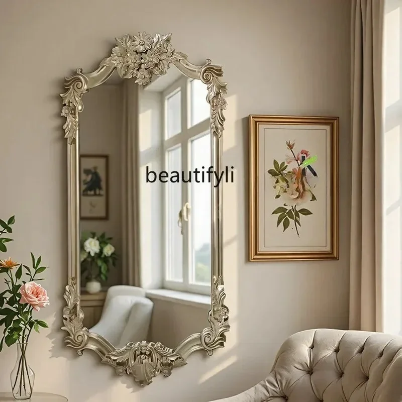 13フレンチレトロ全身鏡ヨーロッパ風ドレッシング、アメリカンホーム寝室クローク壁掛けフィッティングミラーカスタマイズ