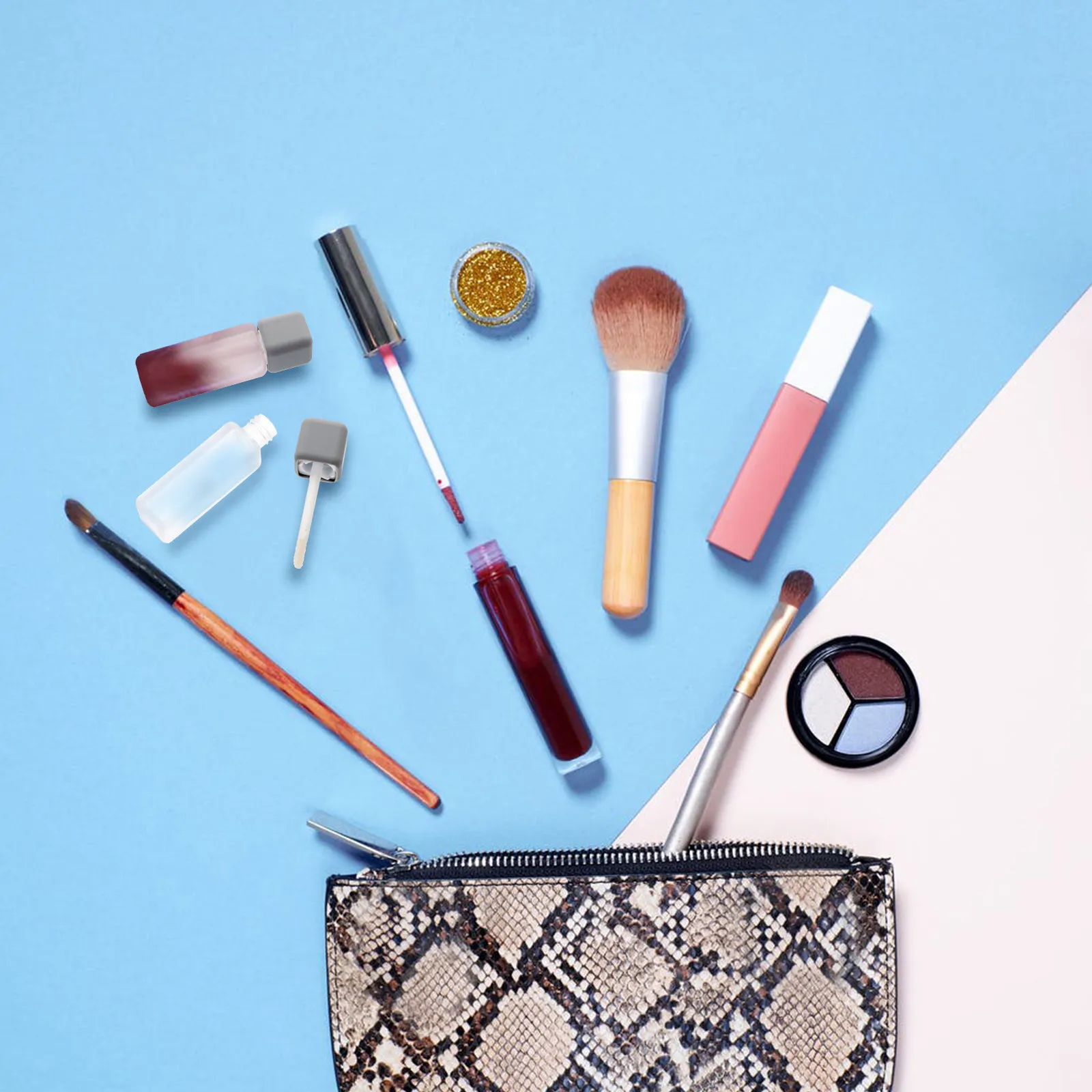 Tubos cilíndricos para brilho labial, 5 peças, capa à prova de vazamento, mini garrafas recarregáveis, uso em viagens, tubos para bálsamo labial, mini garrafas de batom