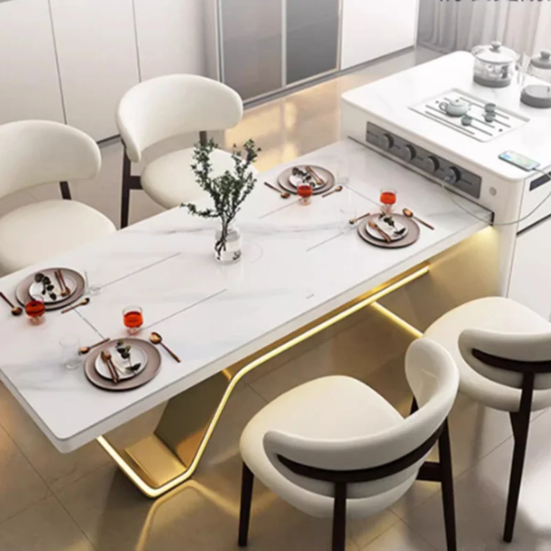 Kitchen Living Room Dining Table Chairs Salon Nordic Modern Dining Table Restaurant Space Saving Mesas De Comedor Home Furniture